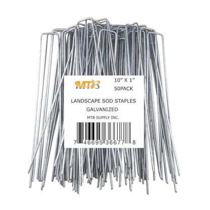 50 Pack 10 Inch 11GA(0.12inch) Galvanized Landscape Staples Garden Stakes Fence Netting Pins Ground Spikes Sod Cover Fabric Pegs - size: 10"x1" 11GA Galvanized 50Pack