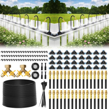 Bluepro 200FT Drip Irrigation System with Brass Splitter & Copper Nozzles - size: 200.1FT