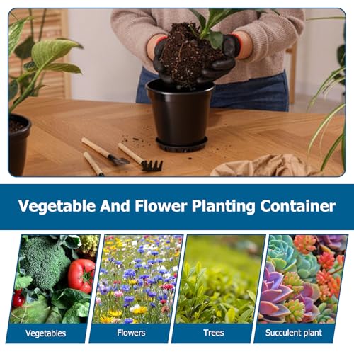Planter Nursery Pots 5 Gallon Pots for Plants, Injection Molded Plastic Nursery Pots, 11 inch Plant Container 3.6 Gal Liquid Volume 10-Pack - color: Black, size: Round-11inch-10pcs