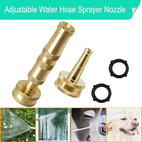 Solid Brass Adjustable Twist Hose Nozzle - style: Nozzle Twist+Jet 2P