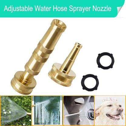 Solid Brass Adjustable Twist Hose Nozzle - style: Nozzle Twist+Jet 2P