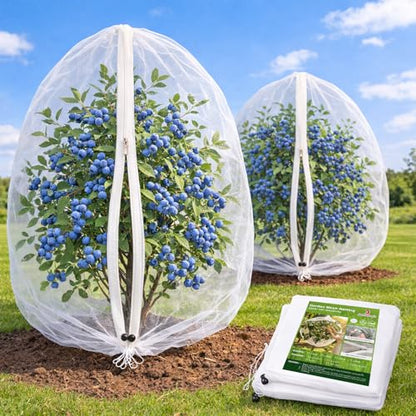 Jevrench 2-Pack 2.6 x 3.6 ft Garden Netting Bags with Zipper and Drawstring - size: 2.6 x 3.6ft – 2 Pack