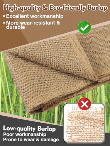 ANPHSIN 40ftx40in Natrual Burlap Plant Covers Freeze Protection - size: 40ft