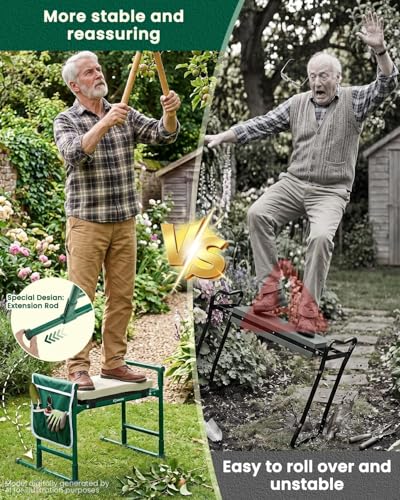 Saker 2026 Upgraded Garden Kneeler and Seat with 500LB Frame & Soft Pad - size: Basic version