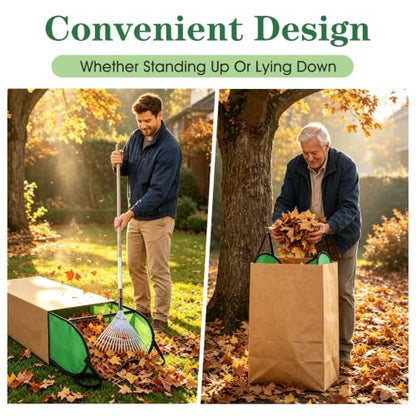 2 Pack Leaf Bag Holder Pop Up Portable Foldable
