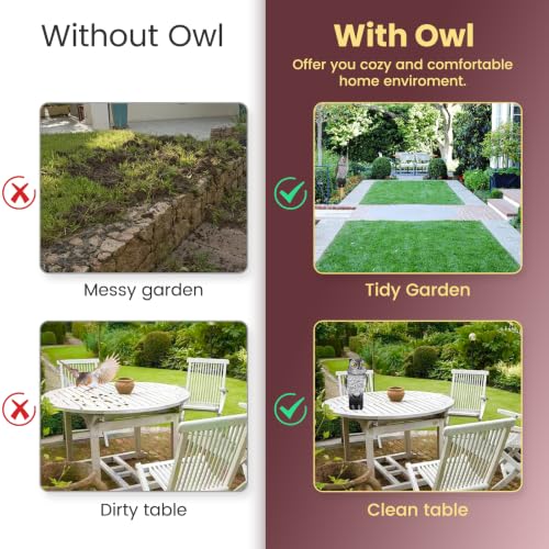 Owl Decoys to Scare Birds Away, Waterproof Owl Statue for Garden - size: Small