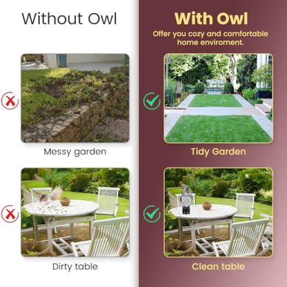 Owl Decoys to Scare Birds Away, Waterproof Owl Statue for Garden - size: Small