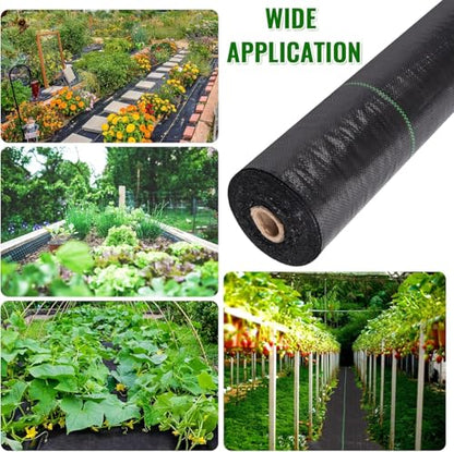4ft x 100ft Weed Barrier Landscape Fabric Heavy Duty Premium Weed Control Fabric Durable & Eco-Friendly Weed Block Gardening Mat Landscaping Fabric - size: 4ft x 100ft