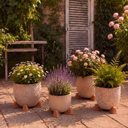 LemonRoad 12 Set Terra Cotta Cement Pot Feet for Outdoor Planters, Funny - style: Funny