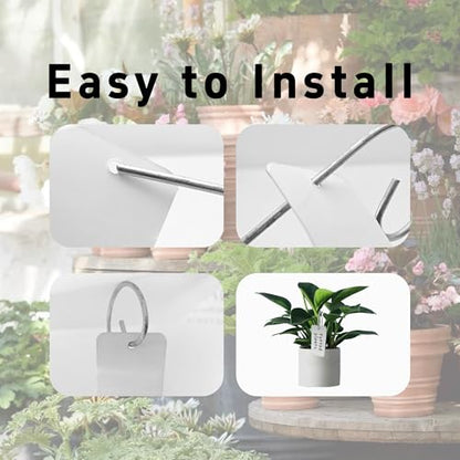 10Pcs Silver Plant Label Hooks, Rustproof Garden Stake Marker Holders, Plant Label Hanger Rods for Flower Pots, Planters, Containers, Support for Plant Signs and Garden Accessories - size: 40cm
