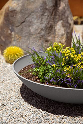 Veradek Mason Series Lane Bowl - Large Outdoor Bowl Planter - color: Gray, size: 8"H x 32"DIA
