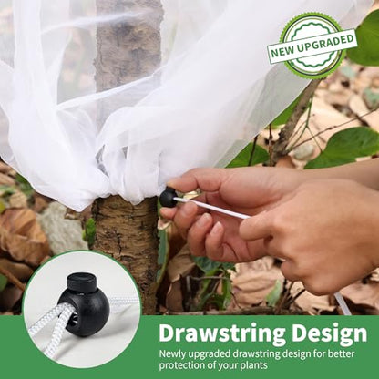 afzdby Garden Mesh Netting with Drawstring,Plants Cover Protection from Anti Birds,Bugs,Cicadas,and Insects-Pest Barrier Bag for Blueberry Bushes,Citrus,Tomatoes,Vegetables,Fruit Tree and Orange - size: 3.94×4.92FT