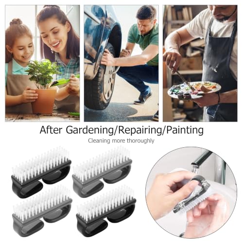 Larbois Handle Grip Nail Brush, Hand Fingernail Brush Cleaner Scrubbing Kit Pedicure for Toes and Nails Men Women - color: Color-10