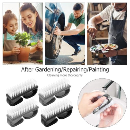 Larbois Handle Grip Nail Brush, Hand Fingernail Brush Cleaner Scrubbing Kit Pedicure for Toes and Nails Men Women - color: Color-10