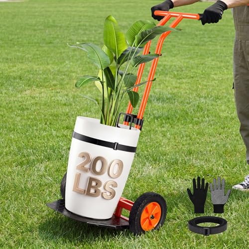 Plant Caddy with Wheels,200 lbs Heavy Duty Plant Dolly,Planter Mover Qrange - color: Orange