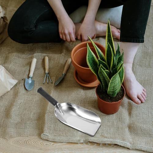 Kisangel Stainless Steel Garden Trowel Square Hand Shovel for Digging Hard Soil Transplanting Loosening Planting Vegetables and Flowers Lightweight Garden Hand Tool 11.61 X 5.11 in