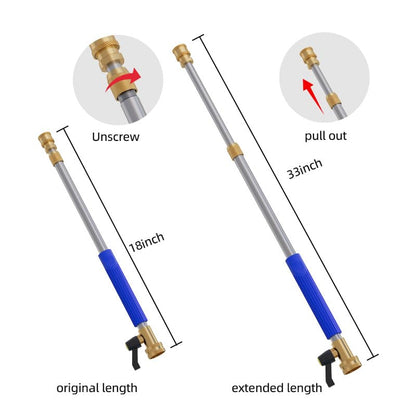 Adjustable Jet Nozzle High Pressure Hose Nozzle, 18-33” Hydro Nozzle Wands - color: Blue, size: 33inch