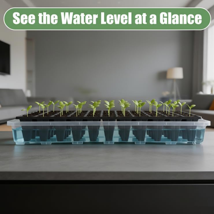 RooTrimmer 1020 Nursery Pot Trays 5 Pack, Transparent Plastic Flat Seed Starter Tray, Durable Square Seedling Starting Tray for Holding and Carrying Plant Pots (Clear) - color: Clear, size: TP1020-5P