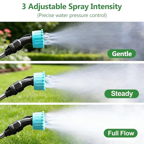 Battery Powered Sprayer Wand,23.6" Electric Sprayer Telescopic Wand with 3 Adjustable Spray Forces Portable Garden Sprayer with 16.4ft Hose 3 Water Hose Nozzle for Lawn and Garden Plant Watering