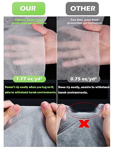 Thicker Plant Covers Freeze Protection 1.77 oz/yd², 8.2ft x 33ft Reusable - size: 8.2 x 33FT