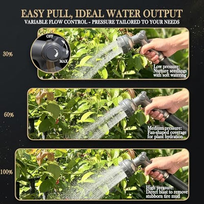 Garden Hose Nozzle Heavy Duty Metal Water Hose Sprayer - color: Black Gray