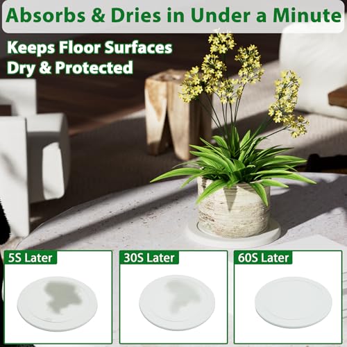 Diatomaceous Earth Plant Saucer, Round Pot Saucers, 2 Pcs 10 Inch - color: 2pcs White Medium