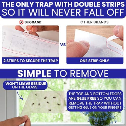 Window Fly Traps Sticky, Fly Paper Indoor for Home, Non-Toxic, 100-Pack - size: 100pk