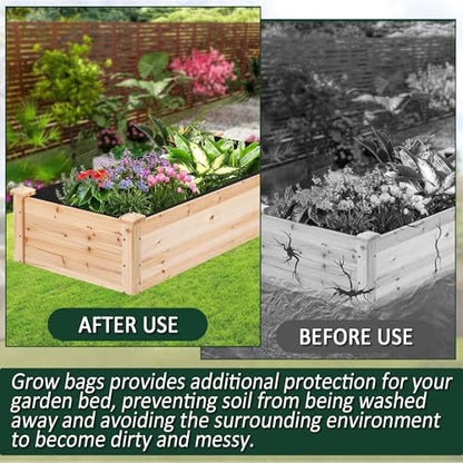1PCS Raised Garden Bed Liner Fabric Raised Garden Bed Breathable Drainage Rectangle Grow Bags with Handles Fabric Garden Bed for Outdoor Garden Bed Holds Soil - 6ft x 3ft x 1ft - style: 6x3x1ft 1PCS