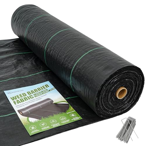 6ftx300ft Weed Barrier Landscape Fabric, 3.2oz Heavy Duty - size: 6ft x 300ft