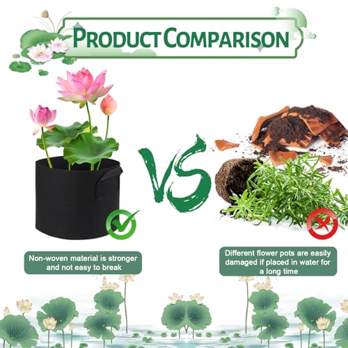 10 Pack Lily Plant Pots For Pond, Aquatic Pond Planter Bag, Reusable Pond Plant Basket Grow Bags For Pond, Aquatic Plants, Potato, Carrot, Onion, Flower (2 Gallon) - size: 2 Gallon