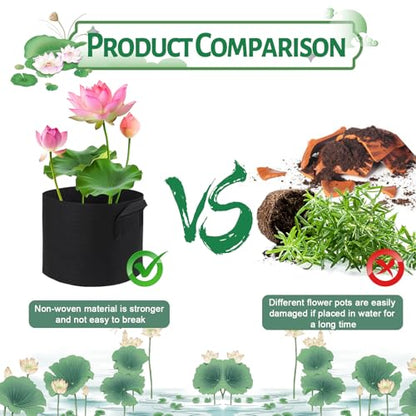 10 Pack Lily Plant Pots For Pond, Aquatic Pond Planter Bag, Reusable Pond Plant Basket Grow Bags For Pond, Aquatic Plants, Potato, Carrot, Onion, Flower (2 Gallon) - size: 2 Gallon