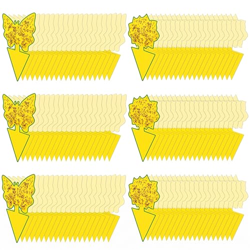 120 Pack Fungus Gnat Traps for House Indoor, Yellow Sticky Traps for Plants - size: 120 packs