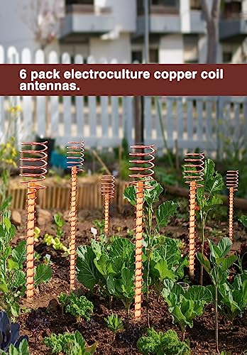 6 Pack 17" Copper Garden Stakes for Plant, Electroculture Copper Wire Rod - color: 6Pack 17Inch