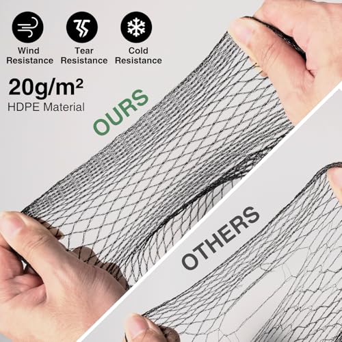 Pond Netting for Koi Ponds, 7 x 10ft Koi Pond Net Cover, Durable & Sturdy Pond Netting Cover for Leaves, Protect Koi Fish Against Herons, Raccoons, Cats & Predators, 12pcs Stakes Included - size: 7 × 10 ft