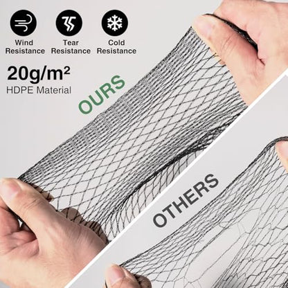 Pond Netting for Koi Ponds, 7 x 10ft Koi Pond Net Cover, Durable & Sturdy Pond Netting Cover for Leaves, Protect Koi Fish Against Herons, Raccoons, Cats & Predators, 12pcs Stakes Included - size: 7 × 10 ft