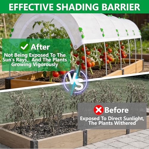 96'' x 39'' White Garden Shading Kit, 60% Sunblock Plant Shade Cloth - color: 96 x 39.4 Inch