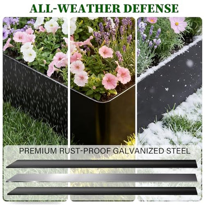 33ft Galvanized Steel Landscape Edging, 10-Pack 6"x40" Hammer-in No Dig - size: 10 Pack( 40" L x 6" H )