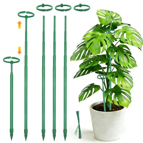 Telescoping Monstera Plant Stakes, 12.5-48.4IN Indoor Plant Support- 5Pack - size: 5pcs
