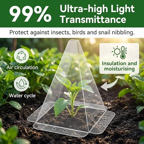 20 Pack Garden Cloches,Clear Reusable Plant Bell Covers,7.8"x11"