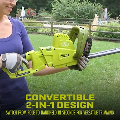 Sun Joe Corded Convertible Pole Hedge Trimmer with Dual Blade, SJH904E
