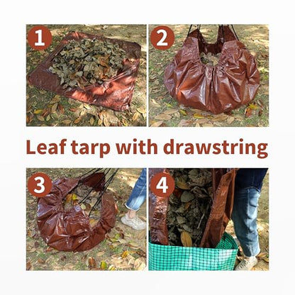 TARPAL 8x8 Feet Small tarp with Drawstring Tarp Waterproof Brown - size: 8x8 Feet-Finished size