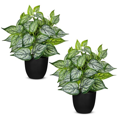 Villa Como 14.5" Artificial Plants Indoor Home Decor Set of 2 - color: 2 Sets #Green Mix White