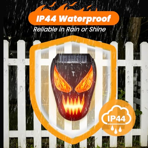 Solar Nocturnal Animal Repellent Outdoor, Waterproof Coyote Deterrent Devices with Predator Lights, Deer Repellent Devices - Repel Skunk Raccoon Opossum Fox Owl Hawk for Yard Garden Farm Chicken Coop