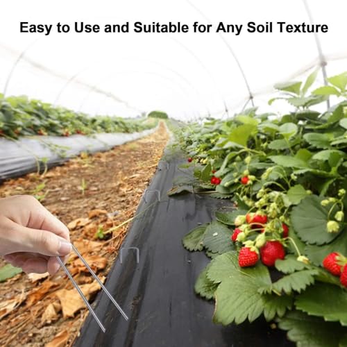 50Pcs Garden Stakes Staples + 50Pcs Gasket, 6 Inch Lawn Landscape Staples 11 Gauge U Shaped Galvanized Landscape Pins, Heavy Duty Yard Ground Pin for Weed Barrier Sod Fabric Decorations