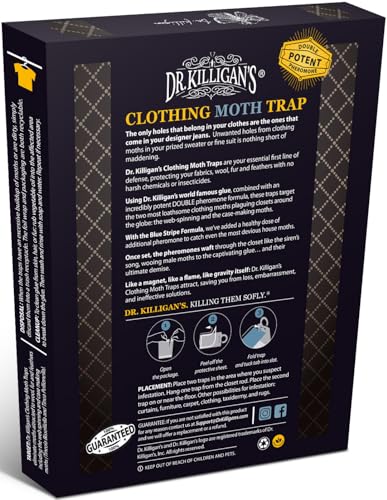 Dr. Killigan's Premium Clothing Moth Traps with Pheromones (Black, 6 Traps) - color: Black