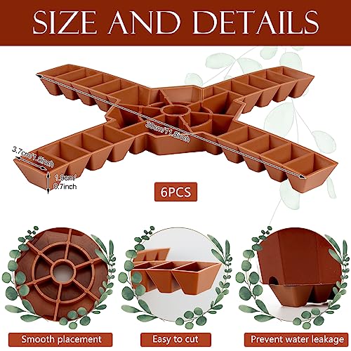 Panelee 6 Pcs Plant Pot Stand Riser 12 inch Plastic Under Plant Stand Adjustable Cuttable Prevent Water Damage for Outdoor Indoor Pot Holder Garden Patio(Brown) - color: Brown, size: 12 Inch
