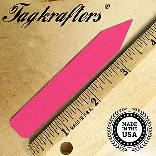 4" x 5/8" HOT Pink Premium Pot Stakes - 500 Pcs - Plastic Plant Tags and Labels - Nursery Garden Tree Labels Waterproof Writeable | Made in The USA |
