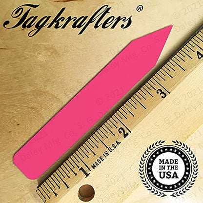 4" x 5/8" HOT Pink Premium Pot Stakes - 500 Pcs - Plastic Plant Tags and Labels - Nursery Garden Tree Labels Waterproof Writeable | Made in The USA |