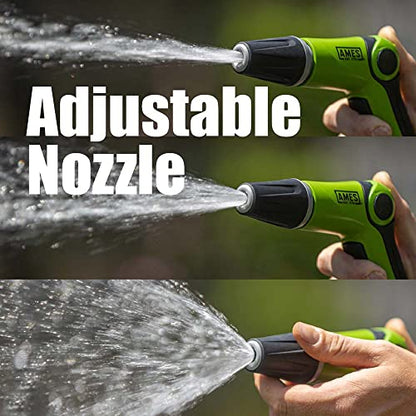 AMES (2) Piece Water Sprayer Set with (1) Jet Hose Nozzle and (1) 7-Pattern Spray, High Pressure, Heavy Duty, Adjustable, Soft Grip, For Lawn and Garden, Green/Black - style: Sprayer Set
