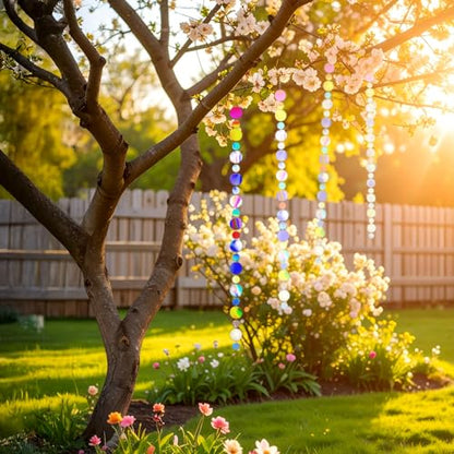 Iridescent Streamer Reflective Bird Scare Discs, Double-Sided Bird Deterrents for Outside, 8 Pack, Reflectors to Keep Birds, Geese, and Pigeons, Away from Your House, Garden, Wharf, and Patio.